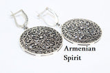 Extra big earrings round Floral SILVER 925