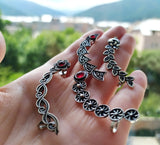 Silver cuff earring only for Left ear CHOOSE wrap full ear Stud earlobe and clip