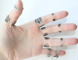 SILVER 925 double rings adjustable CHOOSE