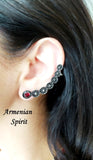 Silver cuff earring only for Left ear CHOOSE wrap full ear Stud earlobe and clip