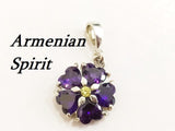 Forget me not Silver 925 Pendant Small Tiny charm Violet flower Anmoruk