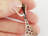 Silver 925 Earrings Peacock tail