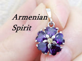 Forget me not Silver 925 Pendant Small Tiny charm Violet flower Anmoruk