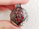 Pomegranate red Pendant zircon stones STERLING 925