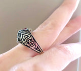 Silver 925 ring with red zircon stone jewellery