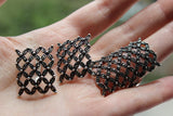 Set earrings and ring silver floral marcasite sterling silver 925