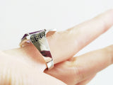 Silver 925 Marcasite RING Purple topaz stone