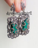 Marcasite earrings Long red lab topaz STERLING silver 925