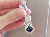 Silver 925 ring with black stone