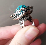 Ring Natural turquoise STERLING SILVER 925