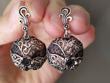 EARRINGS Sterling silver 925 natural garnet Pomegranate