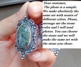 Green agate earrings Silver 925 Vintage style Armenian handmade