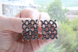 Set earrings and ring silver floral marcasite sterling silver 925