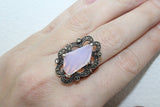 Jewelry Small nacreous pink earrings and ring topaz SILVER 925