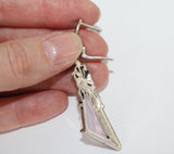 Silver Jewelry set earrings ring bow pink lab topaz Marcasite STERLING 925