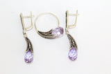 Lavender ring Sterling Silver 925 with purple zircon stone