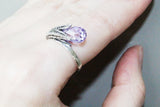 Lavender ring Sterling Silver 925 with purple zircon stone