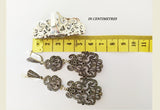 Silver set Large ring and Extra long earrings Sterling silver 925