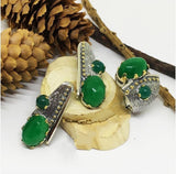 SILVER Earrings 925 Gold plated Natural labradorite