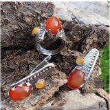 SILVER Earrings 925 Gold plated Natural labradorite