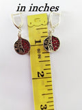 Silver pomegranates Earrings with red zircon stones Armenian