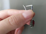 Silver pomegranates Earrings with red zircon stones Armenian