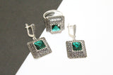 Emerald green zircon RING Sterling silver 925
