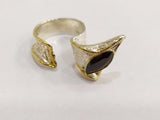 Middle finger ring size US 9 Gold and silver 925 Black zircon