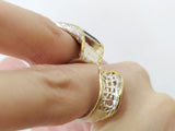 Middle finger ring size US 9 Gold and silver 925 Black zircon