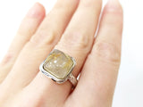 Silver 925 Long earrings Rutilated quartz Venus hair yellow Gold coated