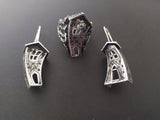 House jewelry Silver black Earrings long  with hooks