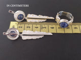 Gold and silver earrings Natural blue lapis lazuli very long earring