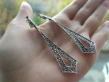 Extra long earrings Sterling Silver 925 jewelry