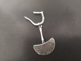 Semi circle earrings silver 925 women jewelry Oxidized black