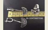 Semi circle earrings silver 925 women jewelry Oxidized black