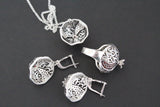 EARRINGS Sterling silver 925 natural garnet Pomegranate