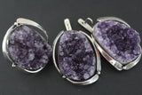 Real amethyst druse Ring adjustable Armenian handmade jewelry Sterling silver 925
