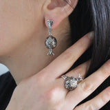 Ring Sterling Silver 925 ethnic ornament Pomegranate