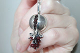 Pendant pomegranate Sterling silver 925 jewelry natural garnet One Of a Kind