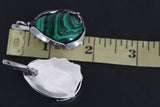 Earrings Sterling silver 925 with malachite gemstone Handmade Armenian jewelry