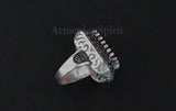Set marcasite  silver 925 earrings ring lab red topaz white zircons