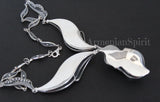 Silver 925 necklace with large pendant gemstone pale green aventurine