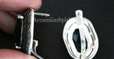 Emerald green short earrings marcasite SILVER 925 small jewelry
