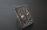SET jewelry 925 SILVER Marcasite Large ring earrings