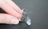 SET sterling silver 925 marcasite Earrings and ring Natural black onyx