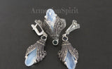 SET sterling silver 925 marcasite Earrings and ring Natural black onyx