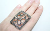 SET jewelry 925 SILVER Marcasite Large ring earrings