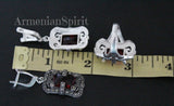 Earrings Sterling Silver 925 with red topaz stone