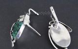 Earrings Sterling Silver 925 Natural Pyrite golden druzy green malachite jewelry