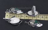 Earrings Sterling Silver 925 Natural Pyrite golden druzy green malachite jewelry